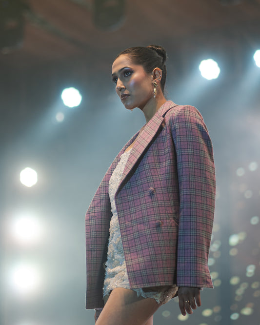 Starlit Bloom Check– Jacket