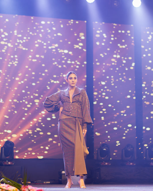 Checkered Midnight Allure – Skirt