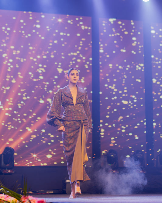 Checkered Midnight Allure – Jacket