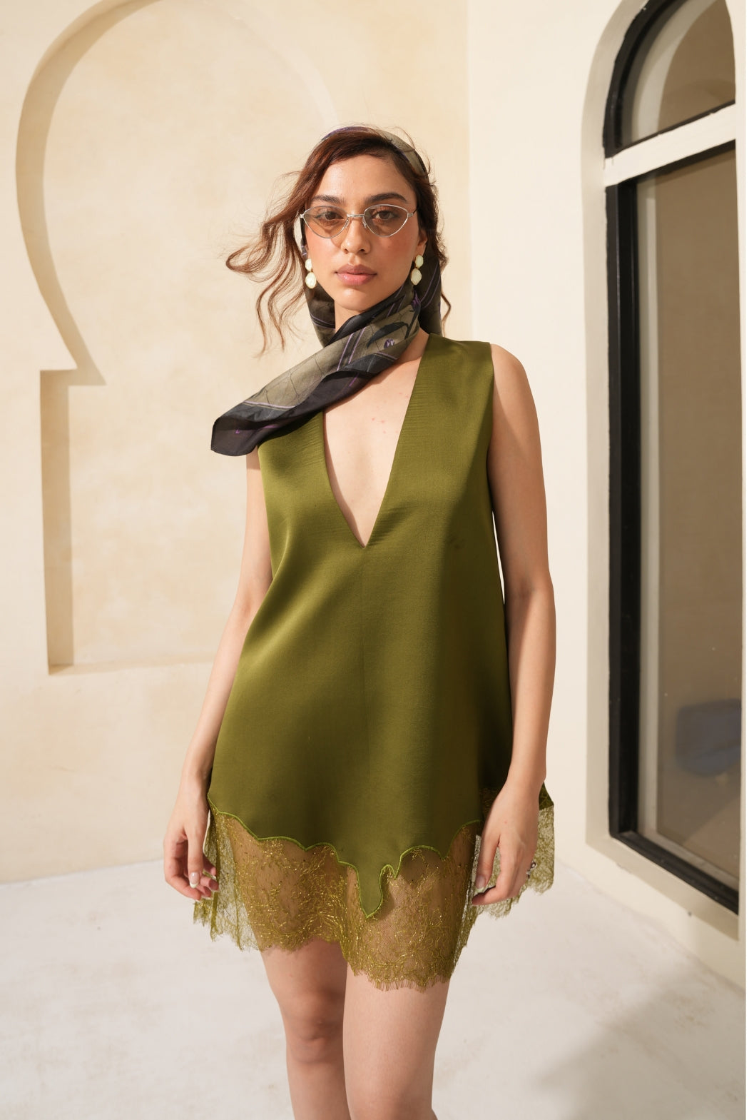 V-Neck Short Dress