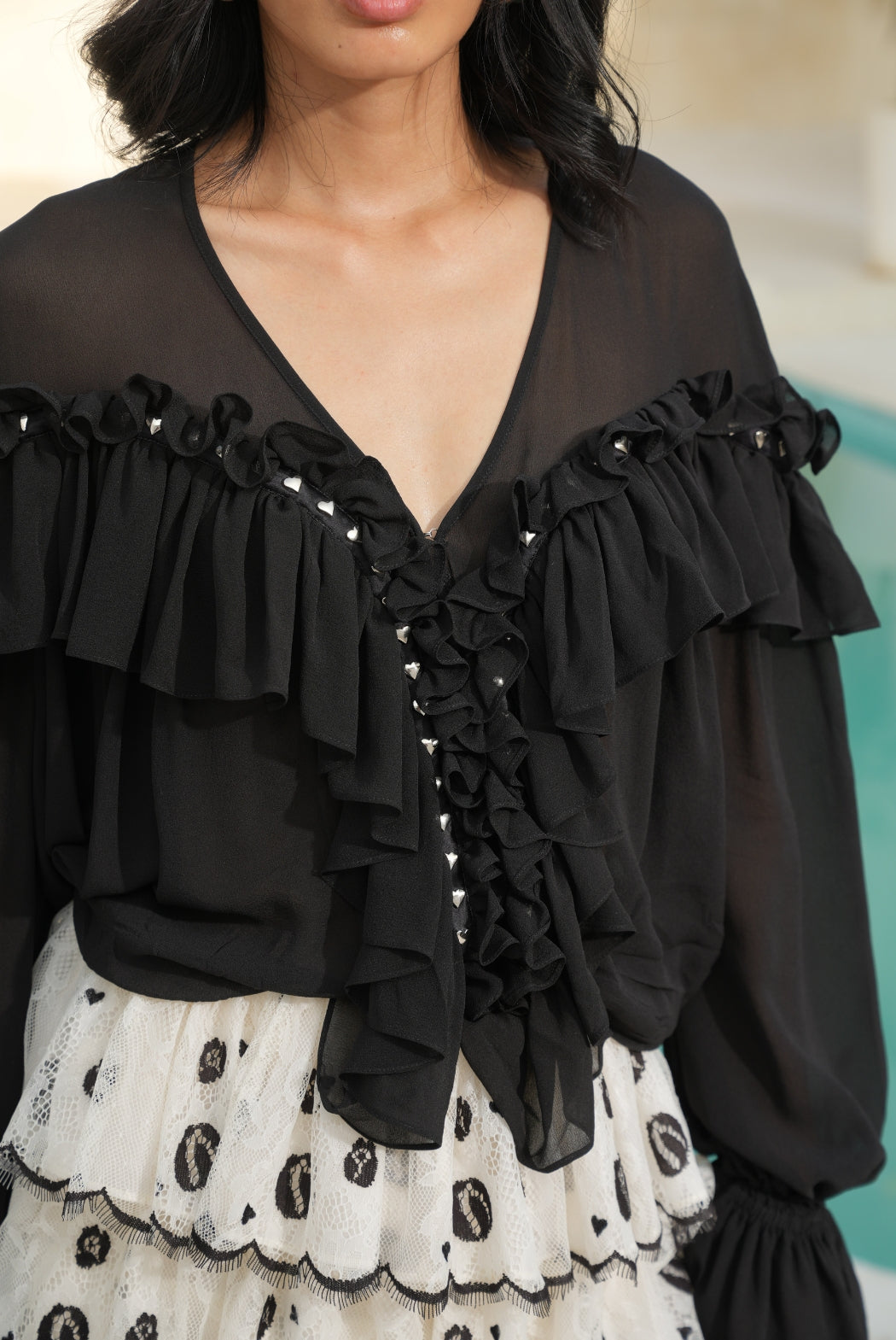 Black Heart Ruffle Set