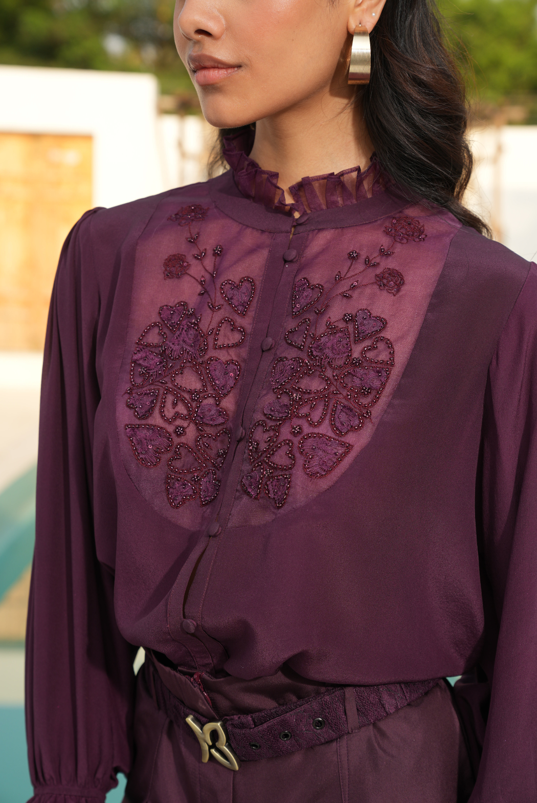 Wine Lace Shirt