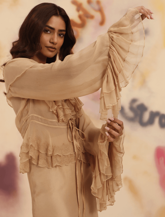 Sheer Ruffle Shirt