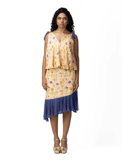 PRINTED+ RIBBON TOP