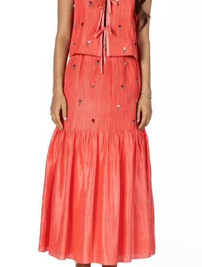 SILK CORDED SKIRT