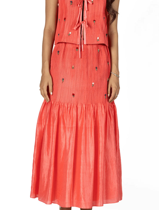 SILK CORDED SKIRT