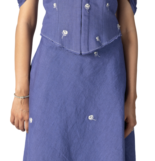 FLOWER LINEN SKIRT