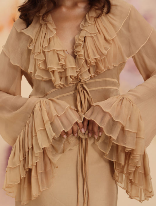 Sheer Ruffle Shirt
