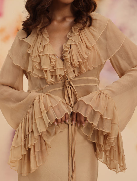 Sheer Ruffle Shirt